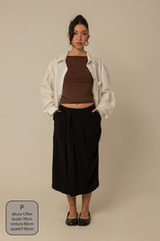 saia midi envelope com bolsos