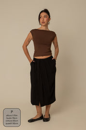 saia midi envelope com bolsos
