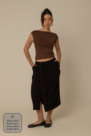 saia midi envelope com bolsos