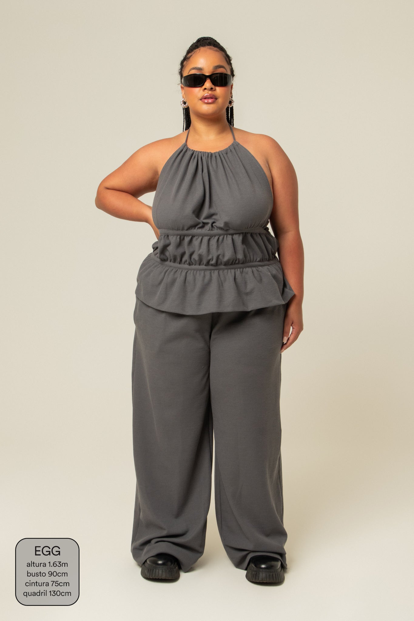 calça comfy clássica | calça waffle reta confortável