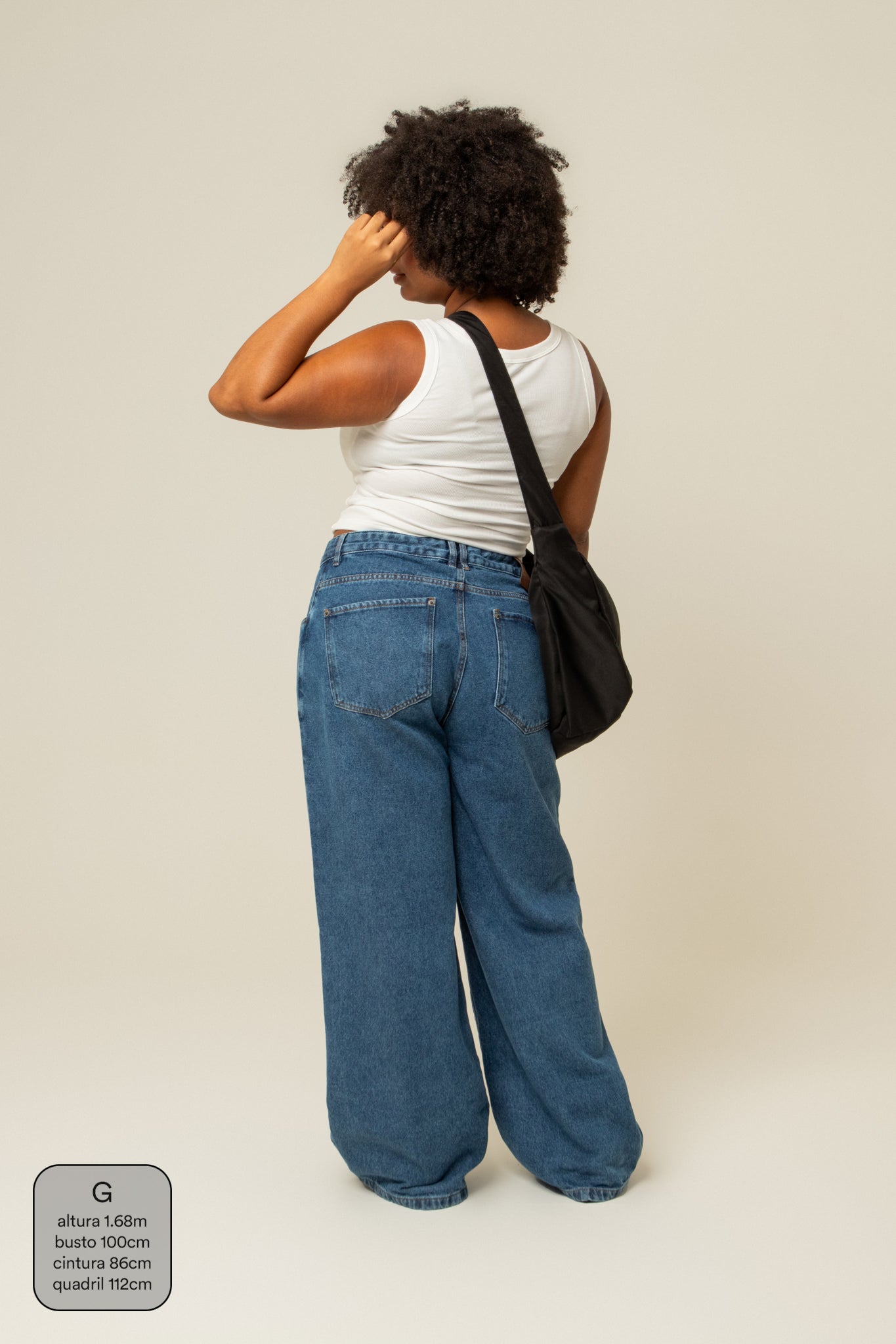 calça jeans ajustável baggy denim blue