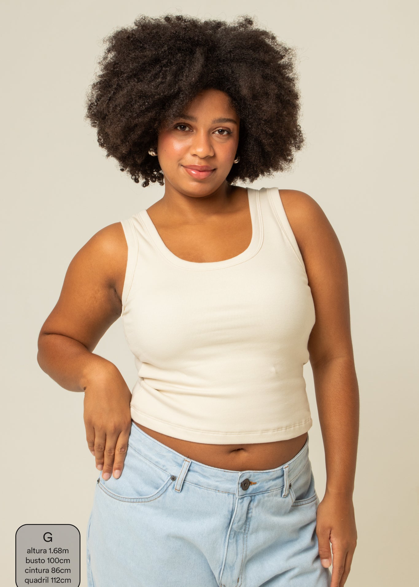 regata canelada de algodão