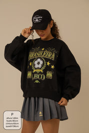 moletom oversized brasileira lela & kappa | moletom sem capuz felpado