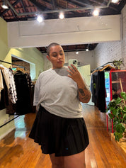 mini saia shorts plissada chefa