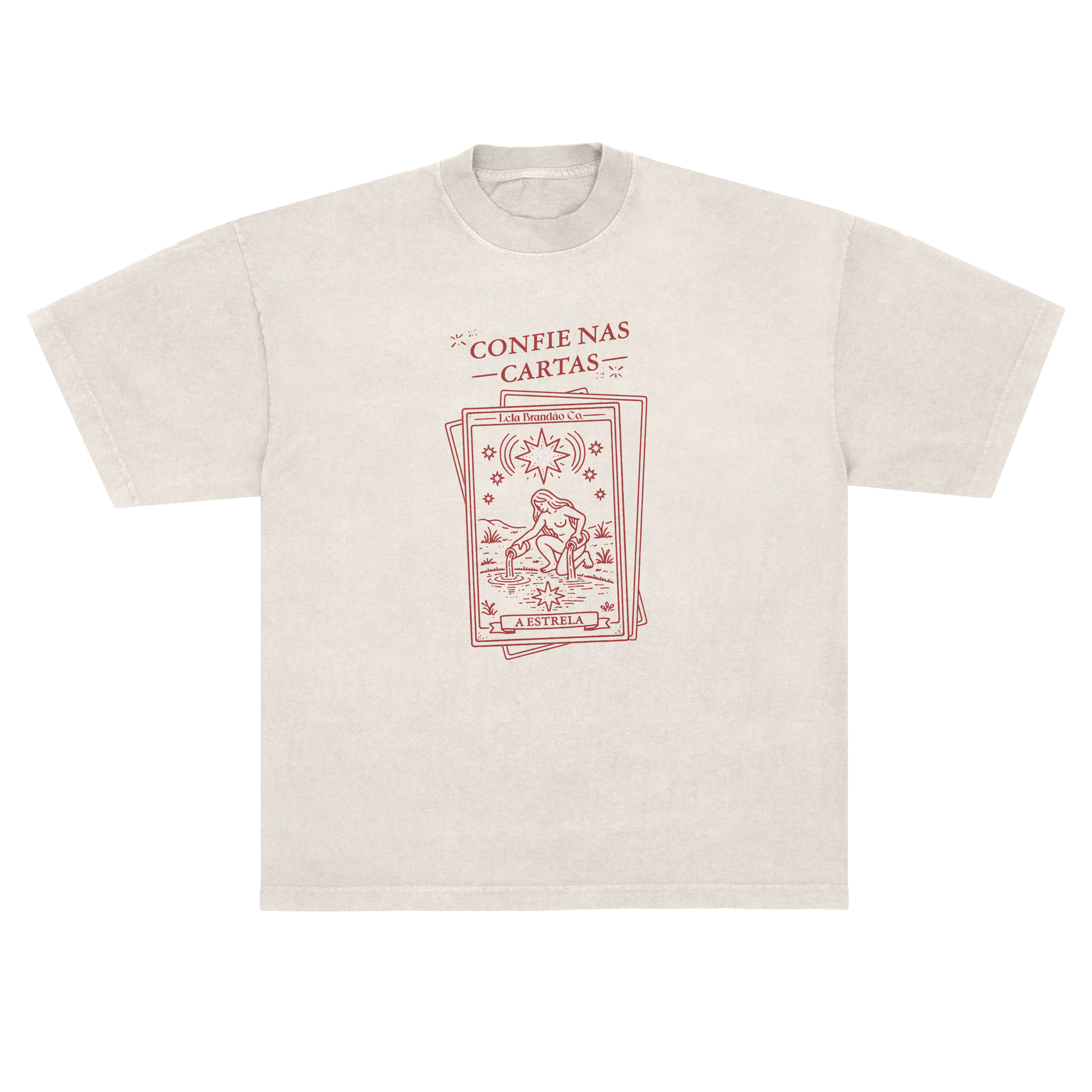 camisetão confie nas cartas collab manu xavier