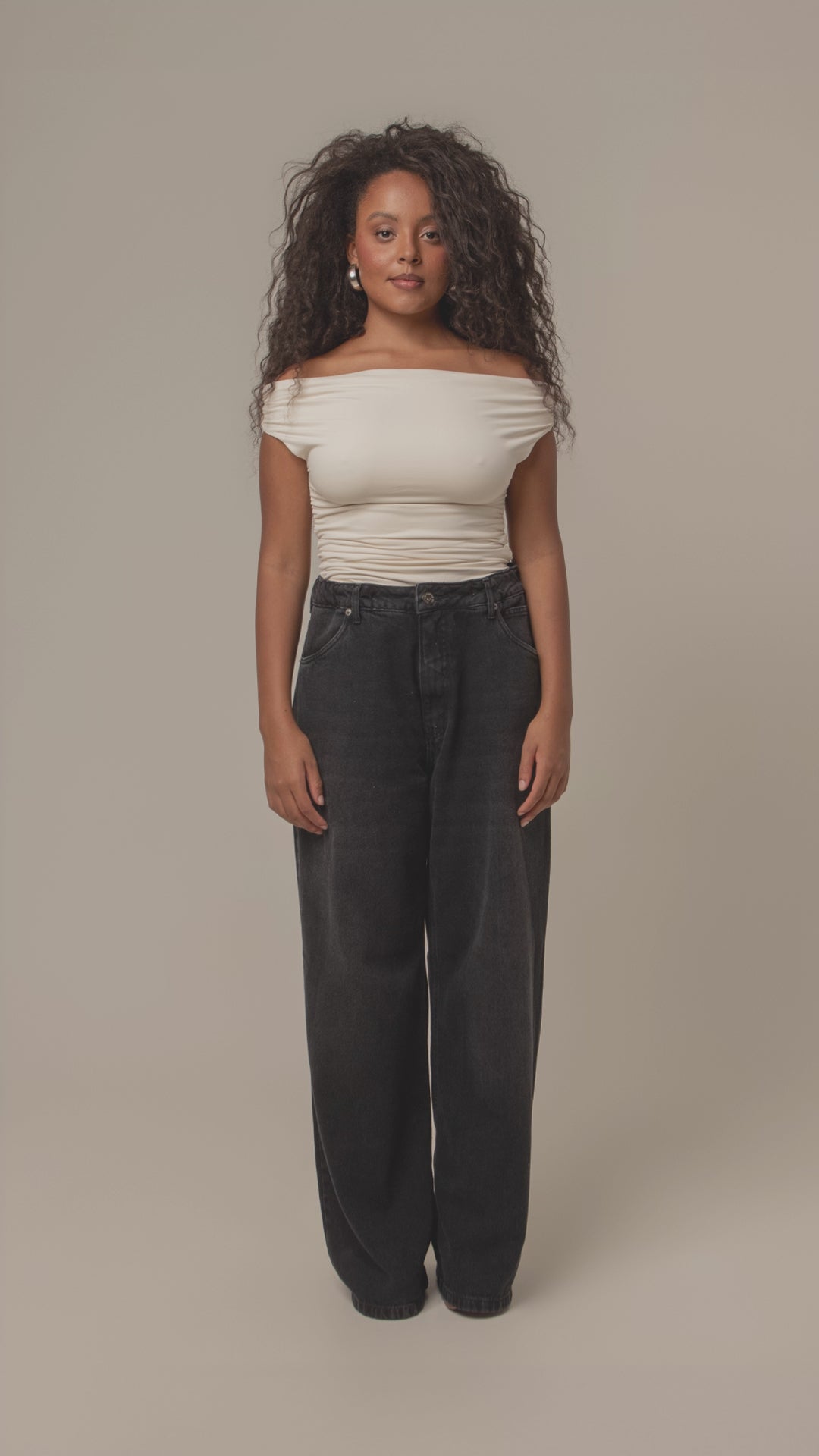 calça jeans ajustável midnight black