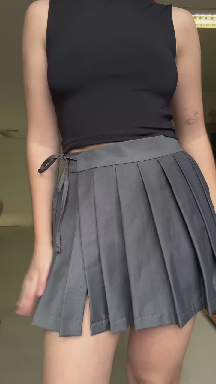 mini saia shorts plissada chefa