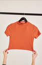 cropped manguinha terracota