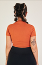 cropped manguinha terracota