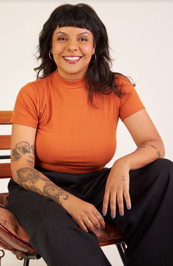 cropped manguinha terracota