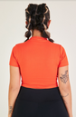 cropped manguinha tomate
