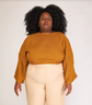 blusa elos manga ampla caramelo