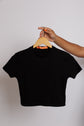 cropped manguinha preto