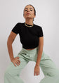 cropped manguinha preto