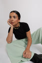cropped manguinha preto