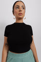 cropped manguinha preto