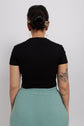 cropped manguinha preto