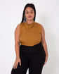 blusa elos sem mangas caramelo