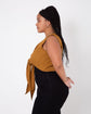blusa elos sem mangas caramelo